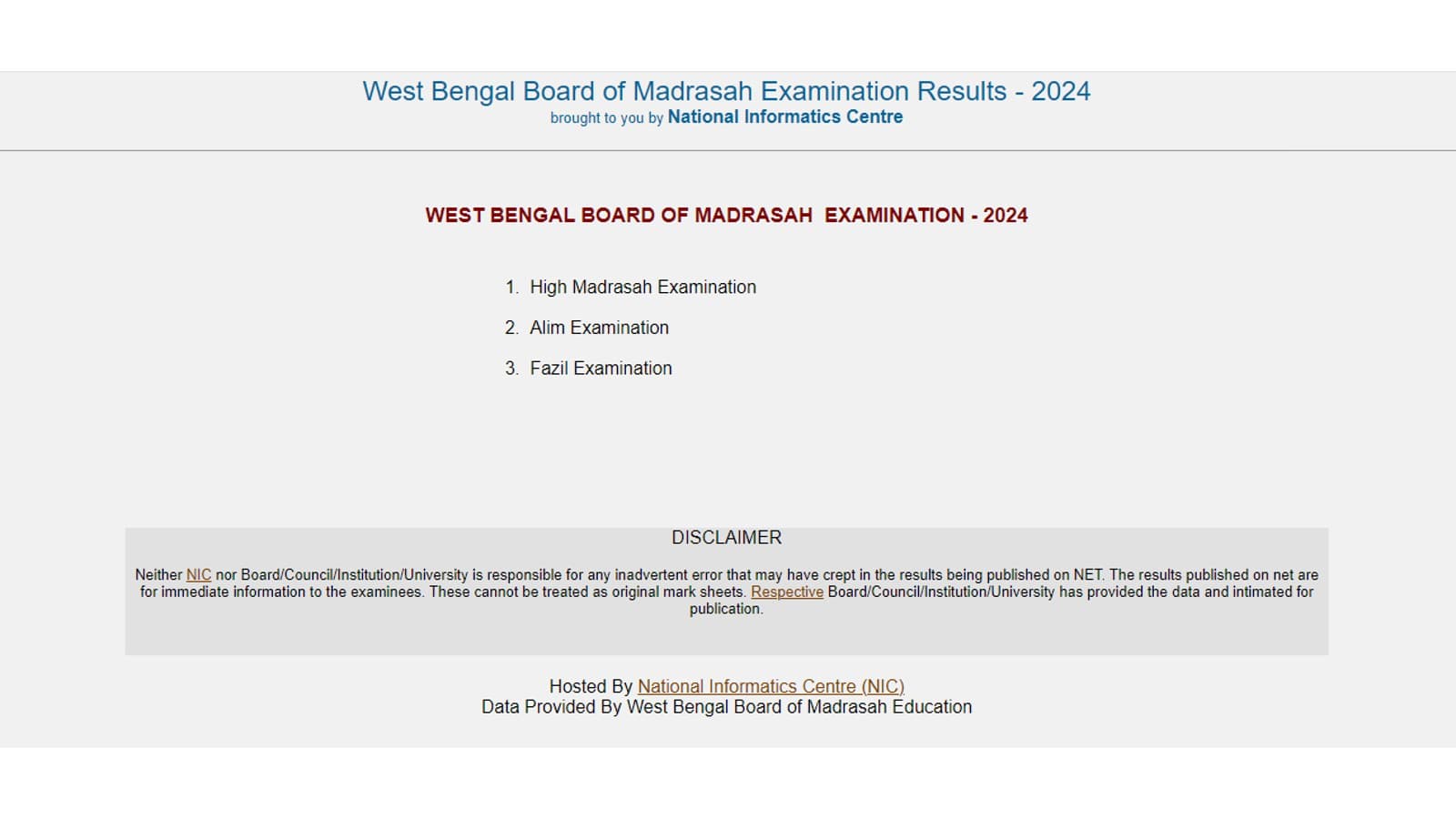 WBBME Result 2024 at wbresults.nic.in