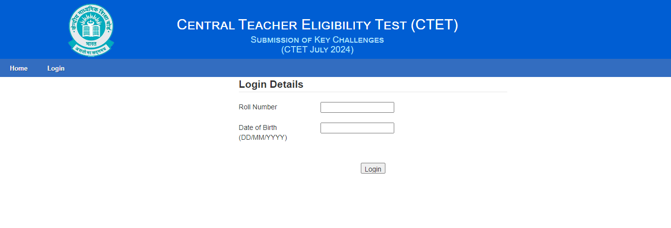 CTET Answer Key Challenge Window