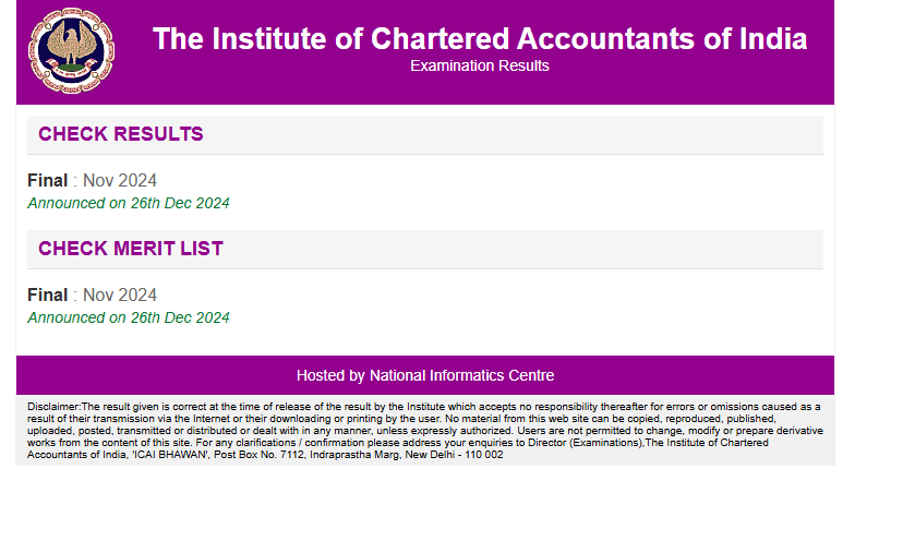 CA Final Result 2024
