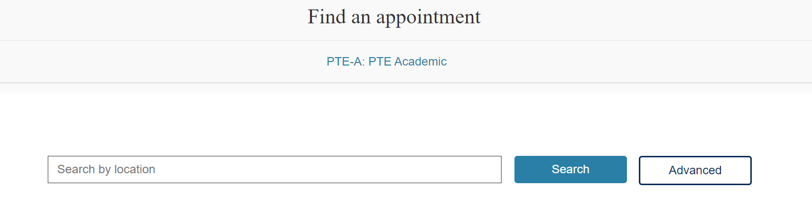 PTE Find appointment