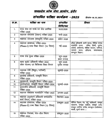 mppsc calendar