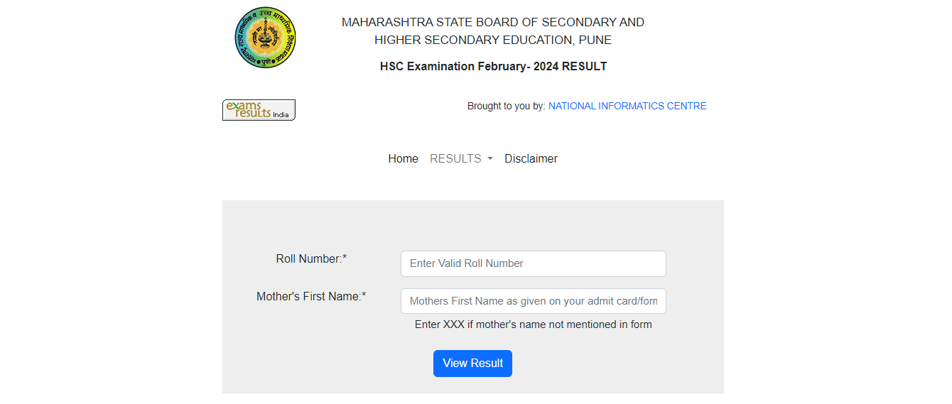 Maharashtra 12th Result Login Window 2024