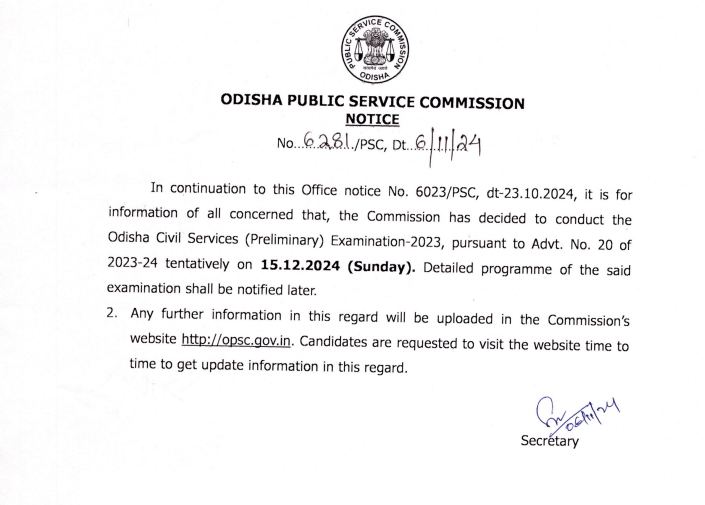 opsc notice