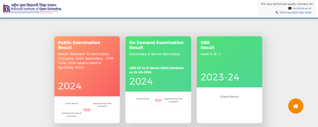 NIOS Class 10th Result 2024 Direct Link