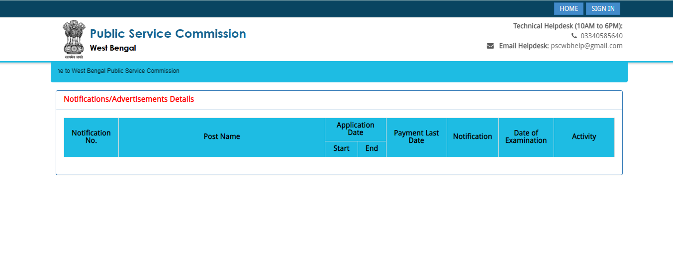 WBPSC application page