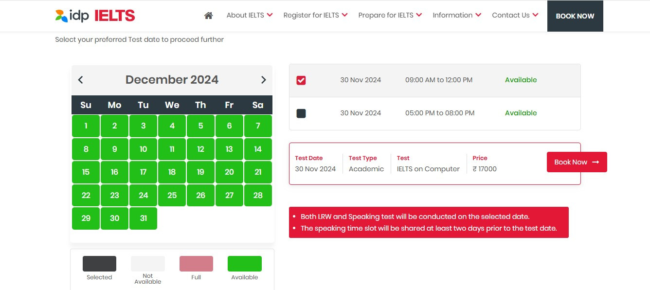 IELTS Test Dates