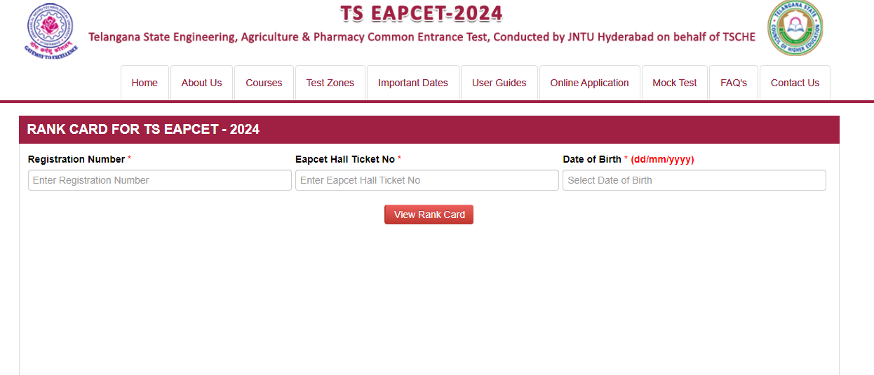 TS EAMCET Rank Card Download