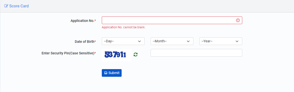 CSIR NET Score Card Login Window 2024