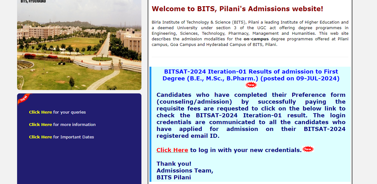 BITSAT Iteration 1 Result 2024 Announced