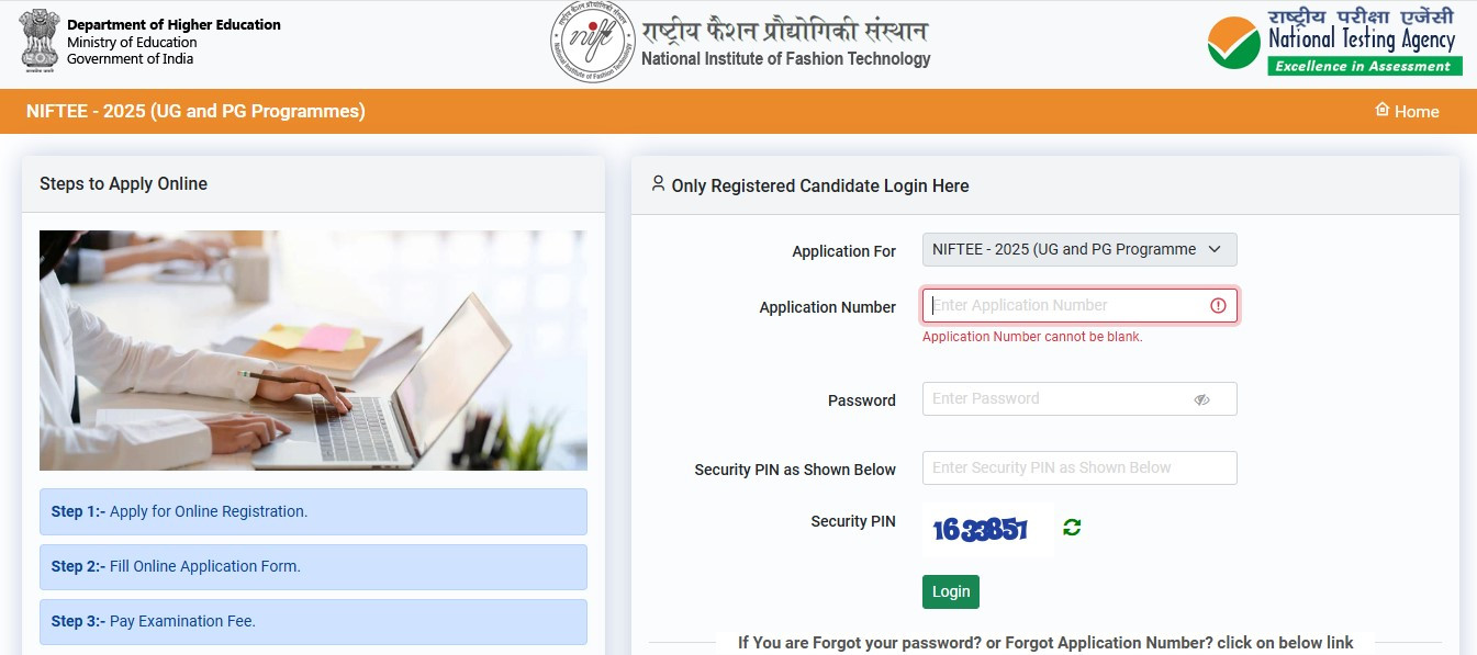NIFT Registration Window 2025