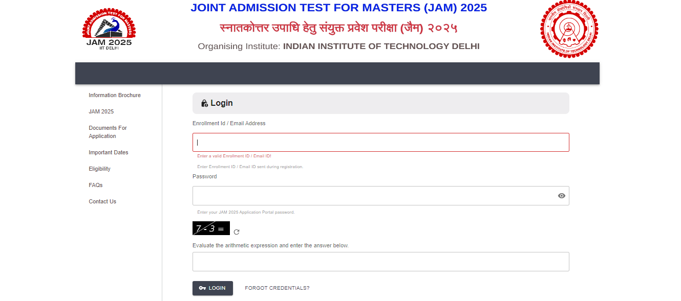 JOAPS registration portal