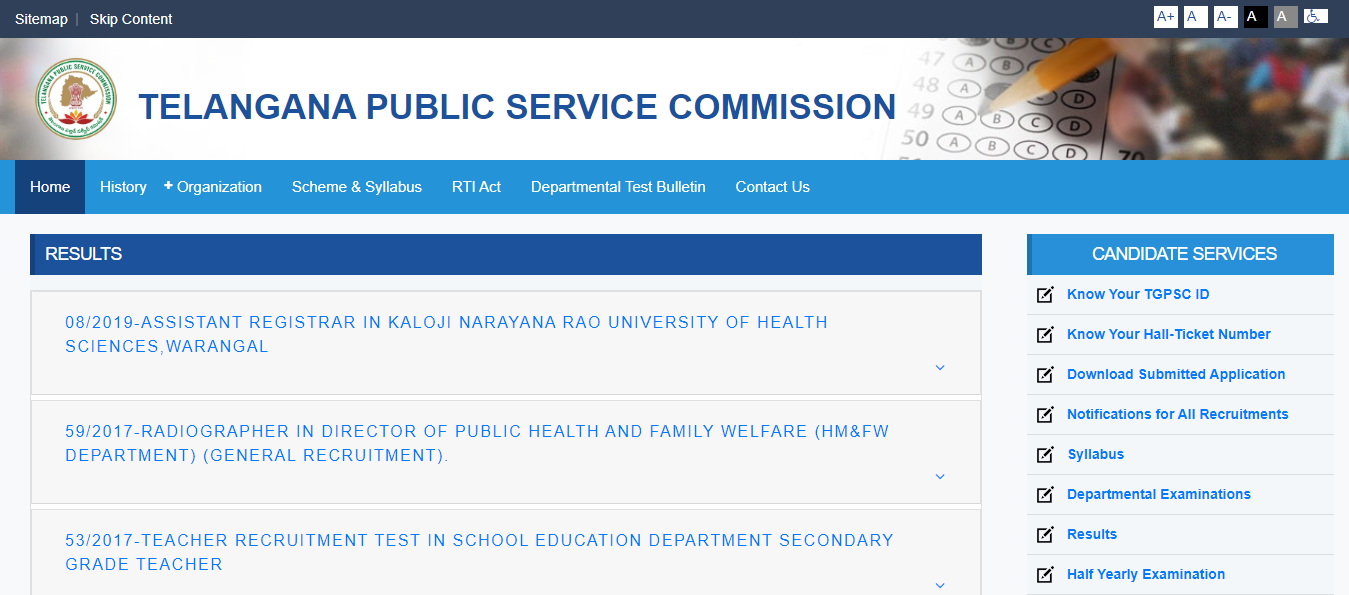 TSPSC Group 2 result website