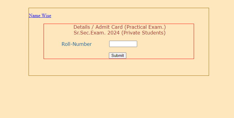 RBSE Practical Admit Card 2024