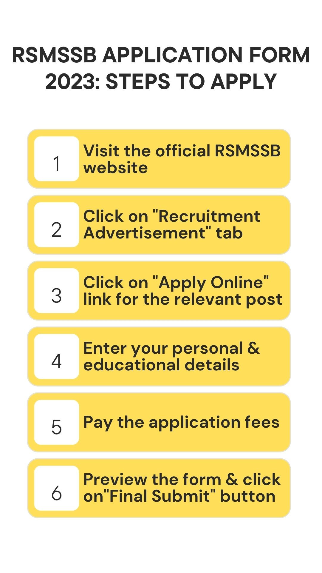 RSMSSB Application Form 2023: Steps to Apply
