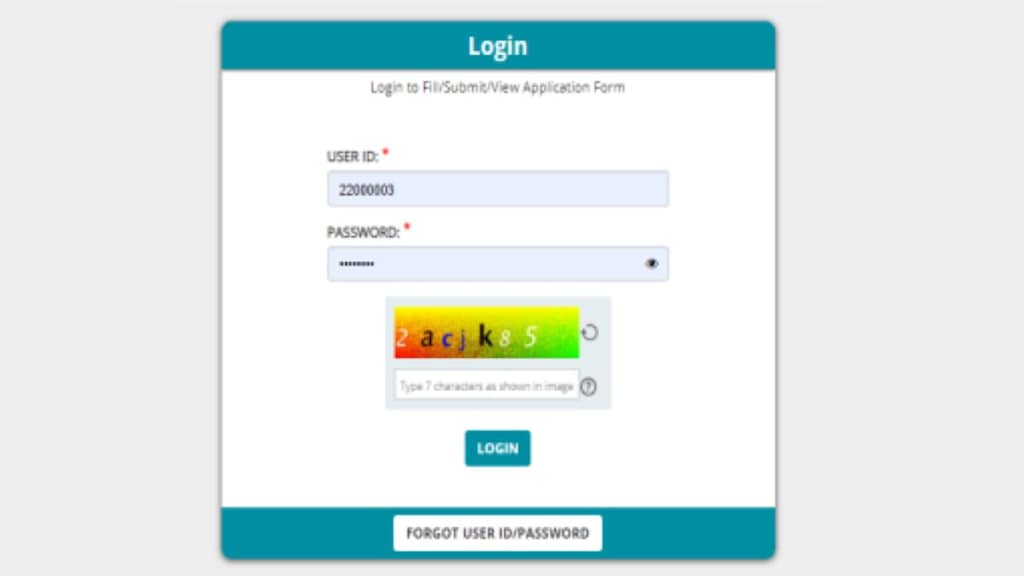 After successful registration, candidates will be required to login in the ‘Registered Candidate login’ window using their User ID and password.